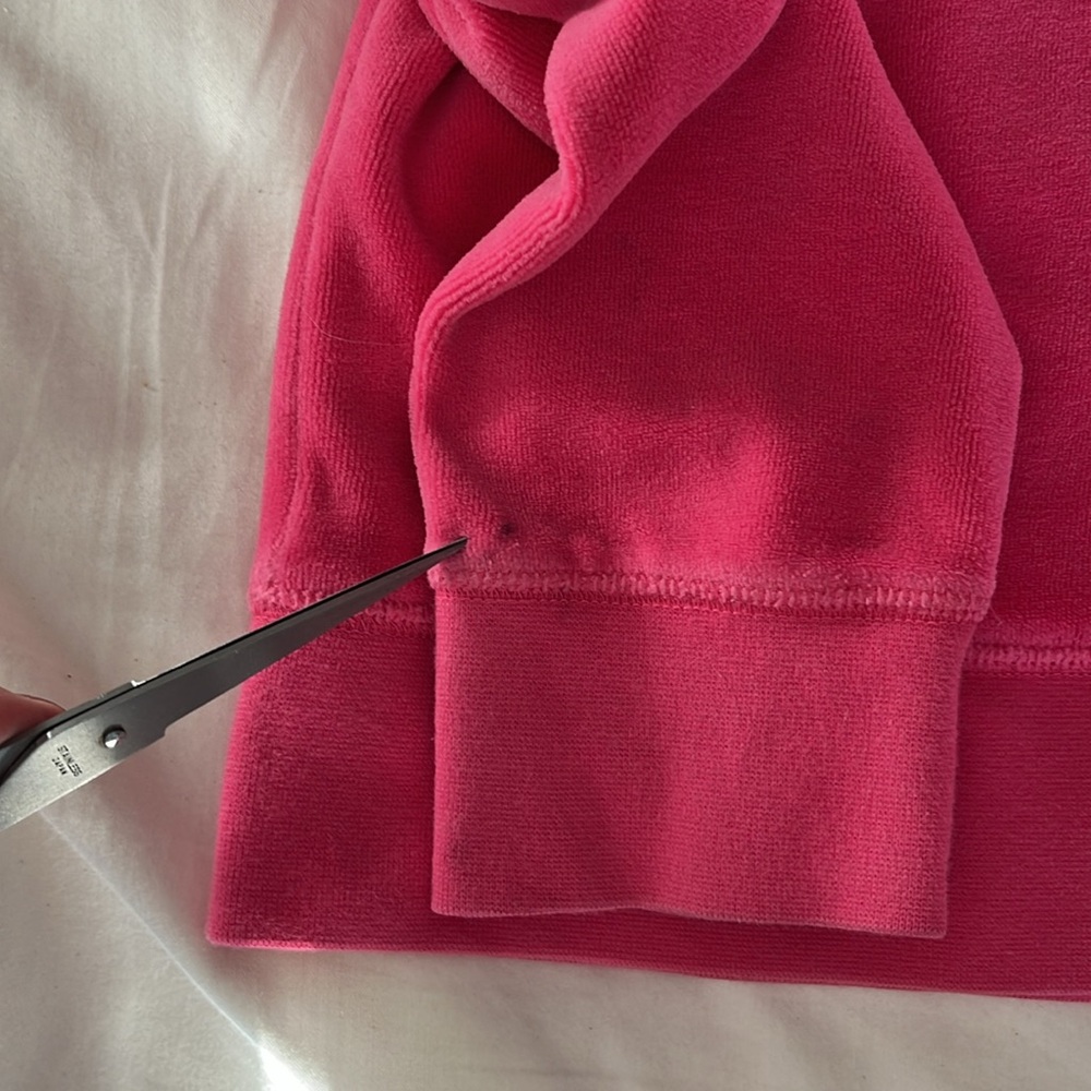 Juicy Couture Y2K VTG hot pink velour track  hoodie ChooseJuicy gold glitter Med - Picture 10 of 16